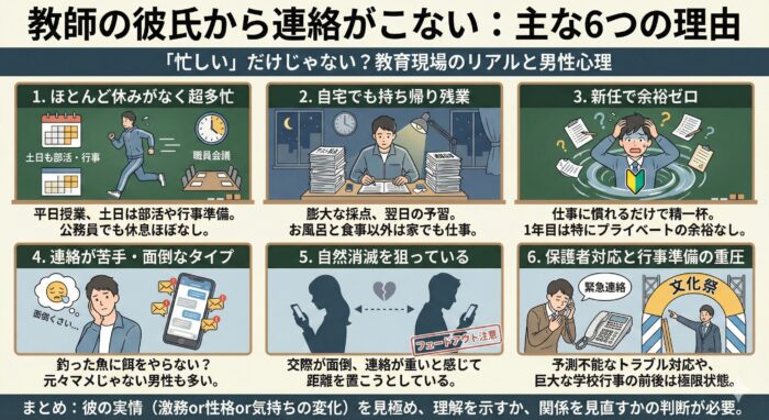 教師彼氏連絡こない理由